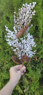 Vánoční větev s šiškami, 56 cm